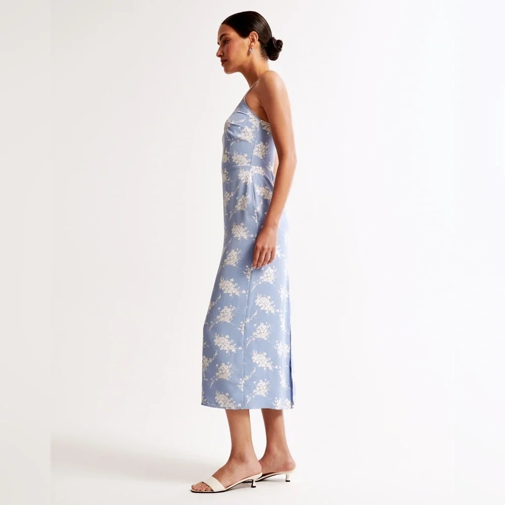 Abercrombie & Fitch Blue Floral Midi Dress - Picture 4 of 5